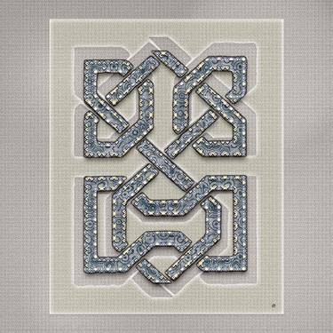 Original Conceptual Geometric Mixed Media by Jean Constant
