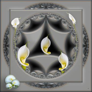 Original Conceptual Floral Mixed Media by Jean Constant