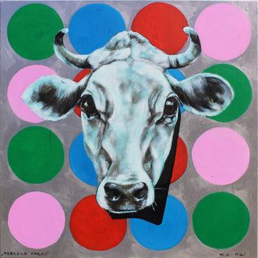 Original Pop Art Cows Paintings by Małgorzata Łodygowska