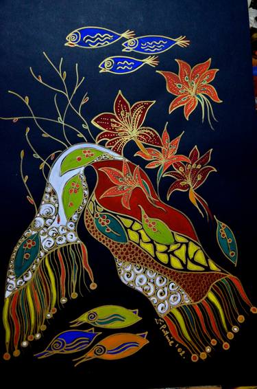Original Abstract Fantasy Painting by Ljiljana Lazicic-Putnik