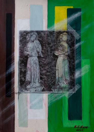 Original Abstract Garden Mixed Media by K J Rich