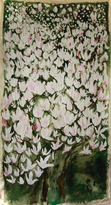 Original Abstract Expressionism Floral Painting by Assena V