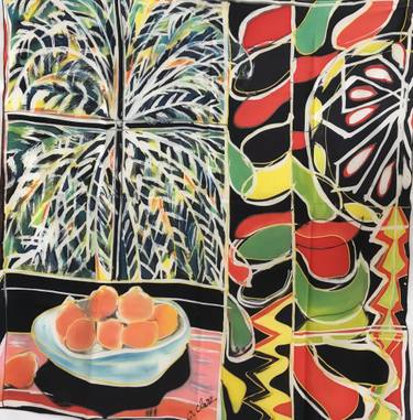 Original Art Deco Floral Printmaking by Catherine Clare