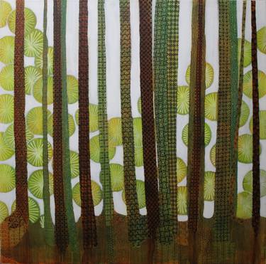 Original Art Deco Tree Paintings by Sandrine Pelissier