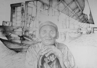 Original Realism People Drawing by Claudia Marie Lai