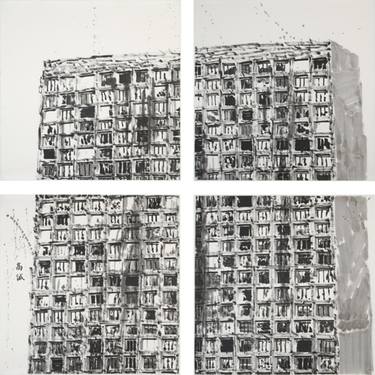 Original Abstract Expressionism Architecture Drawings by Gao Cheng
