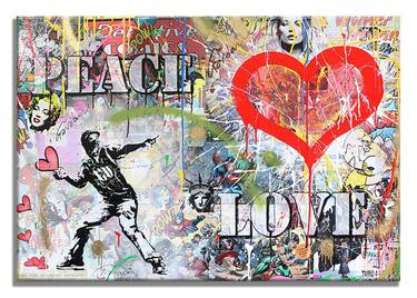 Original Pop Art Love Printmaking by Gardani Art