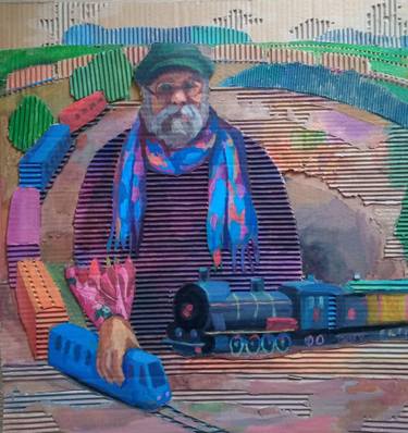 Original Color Field Painting Fantasy Collage by Lesya Demchenko