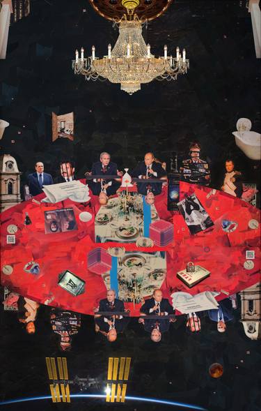 Original Abstract Political Mixed Media by Michael Arbolishvili