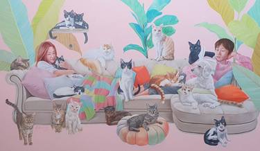 Original Fine Art Cats Paintings by Hye-Jeon Kim