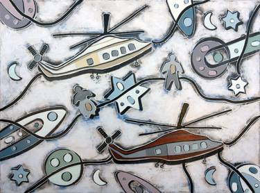 Original Figurative Airplane Paintings by Andrea Benetti