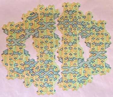 Original Art Deco Geometric Mixed Media by Vance Houston