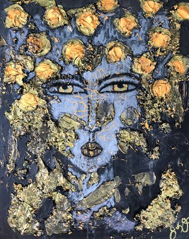 Original Abstract Expressionism Portrait Mixed Media by Jason Lincoln Jeffers