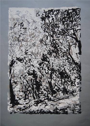 Original Abstract Garden Printmaking by Asli Akyuz