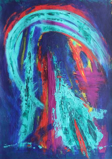 Original Abstract Expressionism Abstract Painting by Teo Spiller
