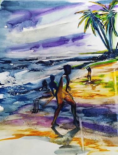 Original Abstract Expressionism Beach Paintings by Tessa Alexander