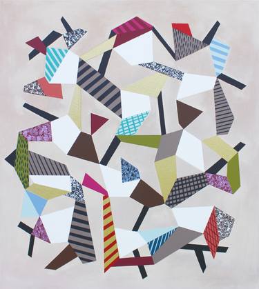 Original Cubism Abstract Paintings by Lucie Jirku