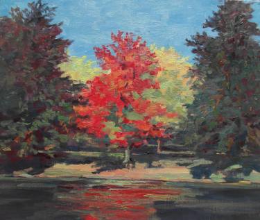 Original Impressionism Tree Paintings by Alain Lutz