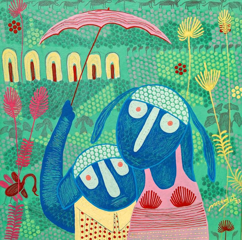 Original Abstract Love Paintings by Lakhan Singh Jat
