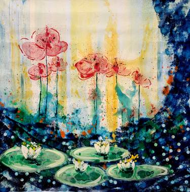 Original Impressionism Floral Painting by Carlos Printe