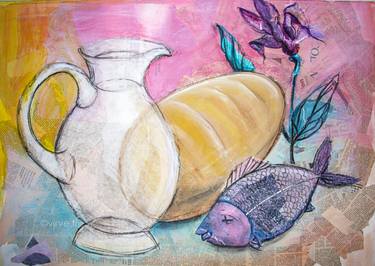 Original Figurative Food & Drink Collage by Virve Nyyssönen