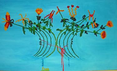 Original Pop Art Floral Painting by Faba Fouret