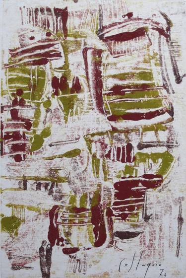 Original Abstract Expressionism Abstract Printmaking by Eustaquio Carrasco