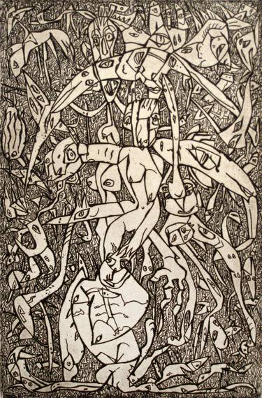 Original Expressionism Fantasy Printmaking by Eustaquio Carrasco
