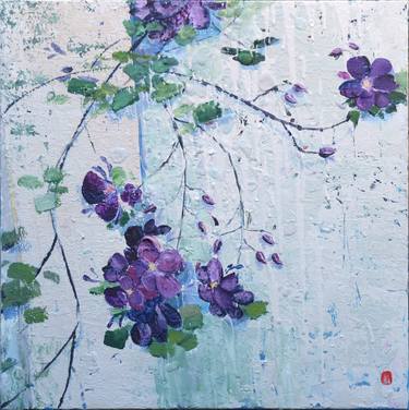Original Impressionism Floral Painting by Lemon Liu