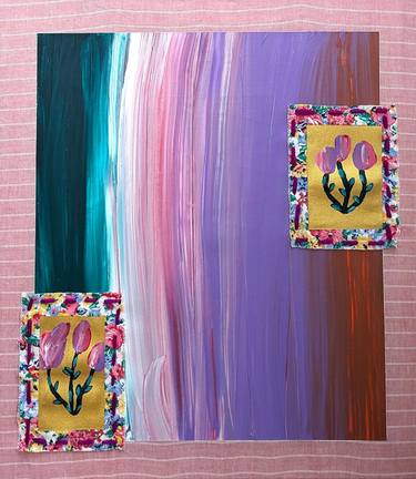 Original Abstract Expressionism Floral Painting by Frances Sousa