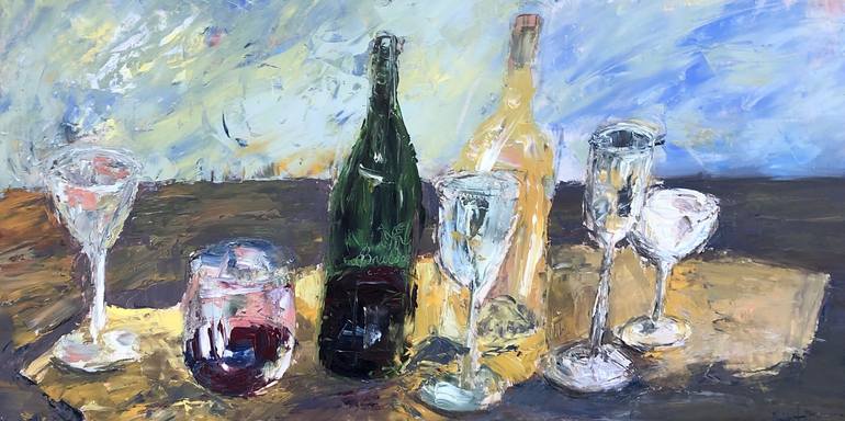 Wine Night Painting by Renee Ortiz | Saatchi Art