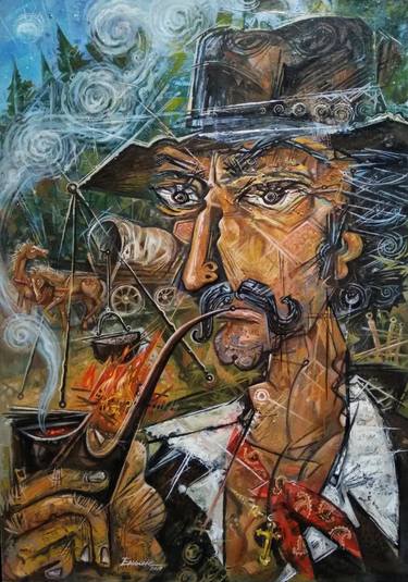 Original Expressionism Popular culture Painting by Enache Dumitru Bogdan