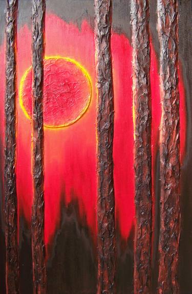 Original Abstract Expressionism Tree Paintings by Jo And Jan Moore Romancing The Stone