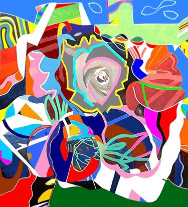 Original Abstract Garden Paintings by Barron Holland
