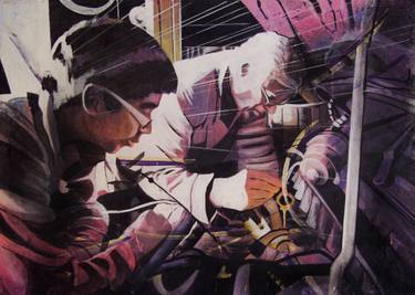 Original Figurative Motor Paintings by Gaetano & Valentina