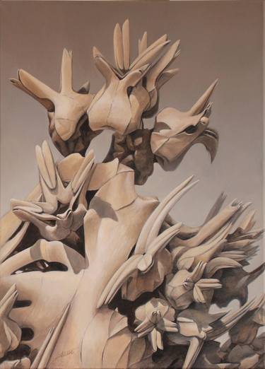Original Abstract Botanic Painting by Saulius Leviska