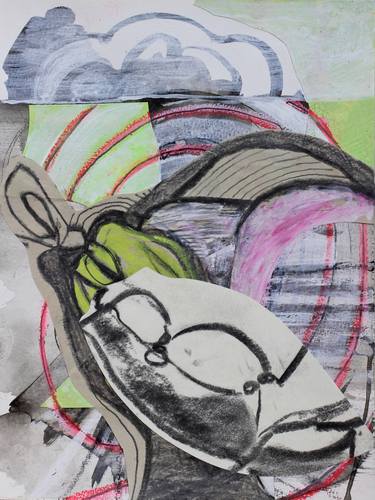 Original Abstract Expressionism Abstract Collage by Pamela Staker