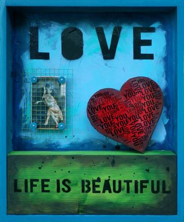 Original Conceptual Love Mixed Media by Augusto Sanchez