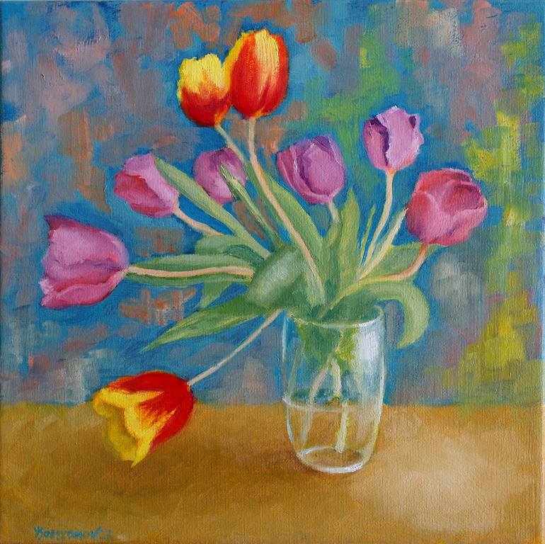 Original Impressionism Floral Paintings by Juri Semjonov
