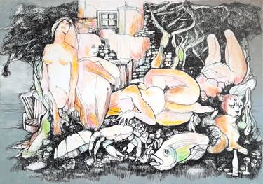 Original Abstract Drawing by Jörg Kuplens