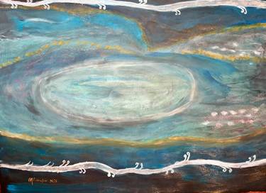 Original Abstract Expressionism Seascape Painting by Myrna Robinson