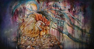 Original Fine Art Animal Painting by Novita Permatasari
