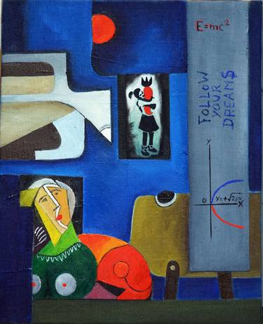 Original Cubism Abstract Painting by Willy Jean Riesen