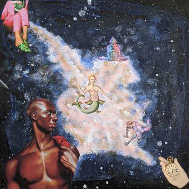 Original Expressionism Religious Collage by Jules Silver