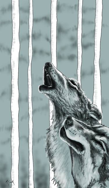 Original Symbolism Animal Mixed Media by Margaret Smith
