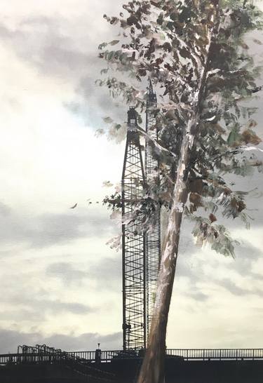 Original Conceptual Landscape Mixed Media by Lori Goldberg