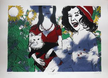 Original Figurative Cats Printmaking by Skadi Engeln