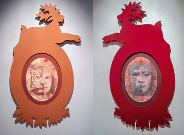 Original Conceptual Animal Mixed Media by Leisa Rich
