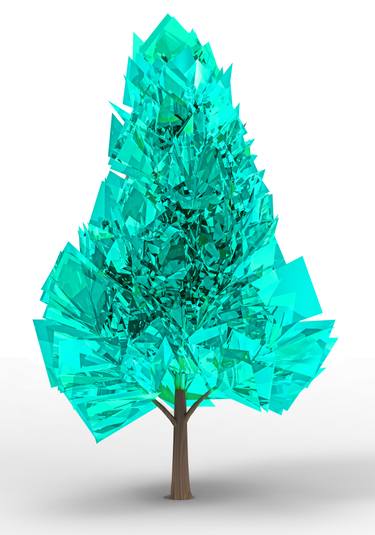 Original Minimalism Tree Mixed Media by Ozgun Evren Erturk