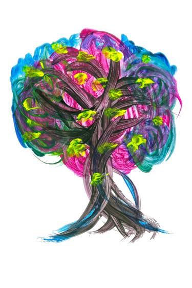 Original Illustration Tree Mixed Media by Ozgun Evren Erturk
